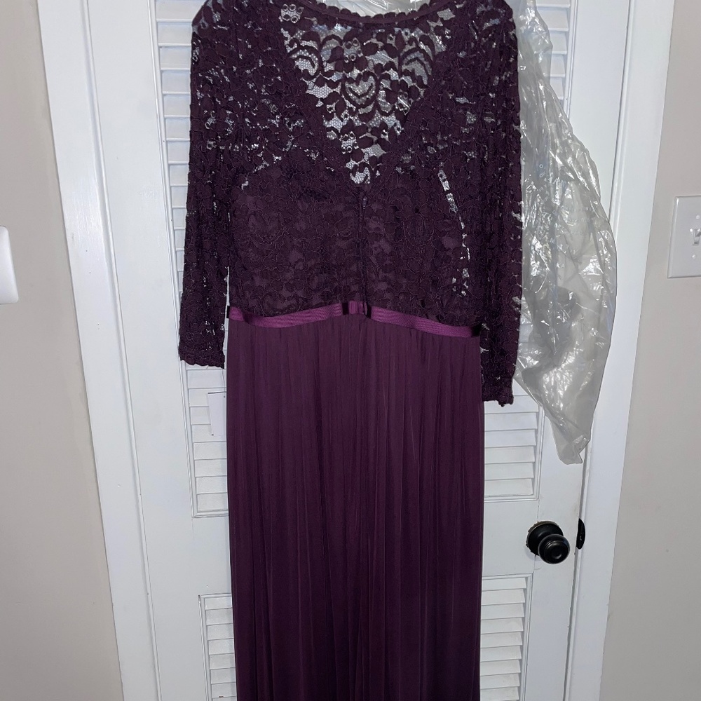 Lace top bridesmaid dress